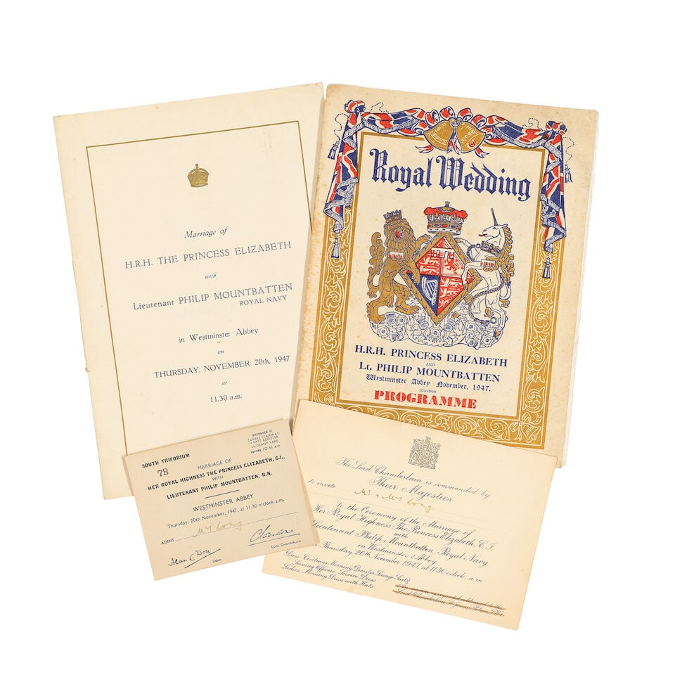MEMORABILIA - ELIZABETH II Group of memorabilia and printed ephemera pertaining to the marriage ... - 2