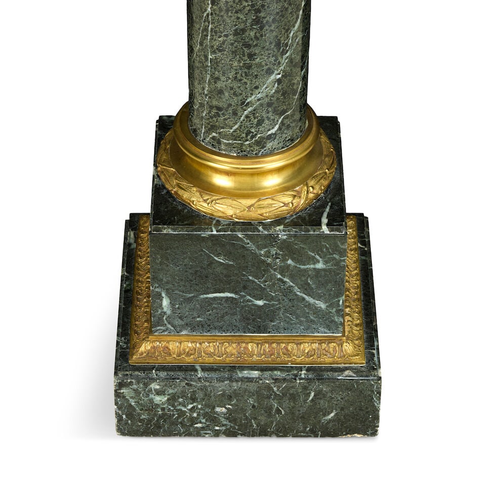 A Verde Antico marble and gilt bronze mounted pedestal Early 20th century - 2