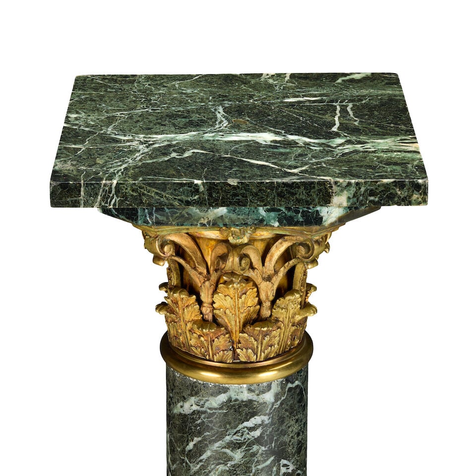 A Verde Antico marble and gilt bronze mounted pedestal Early 20th century - 3