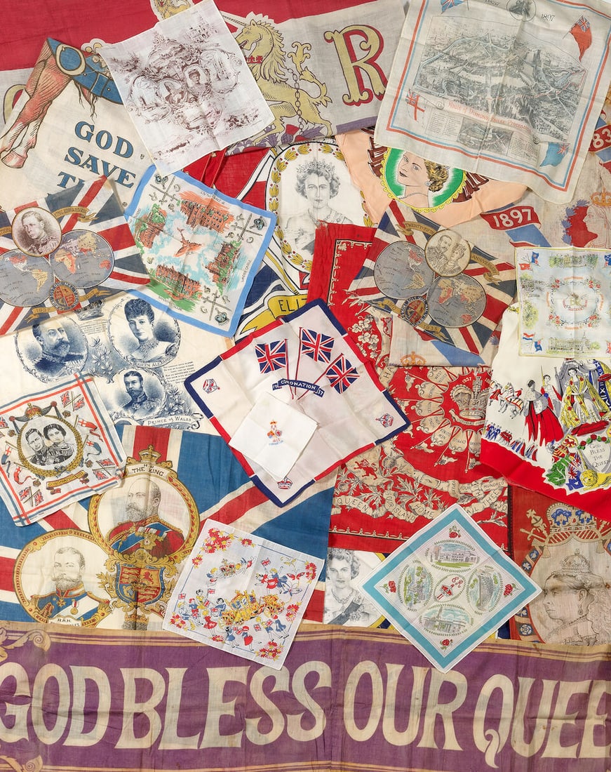 QUEEN VICTORIA TO ELIZABETH II - a large selection of commemorative textiles Circa 1887 - 1953 (... - 4