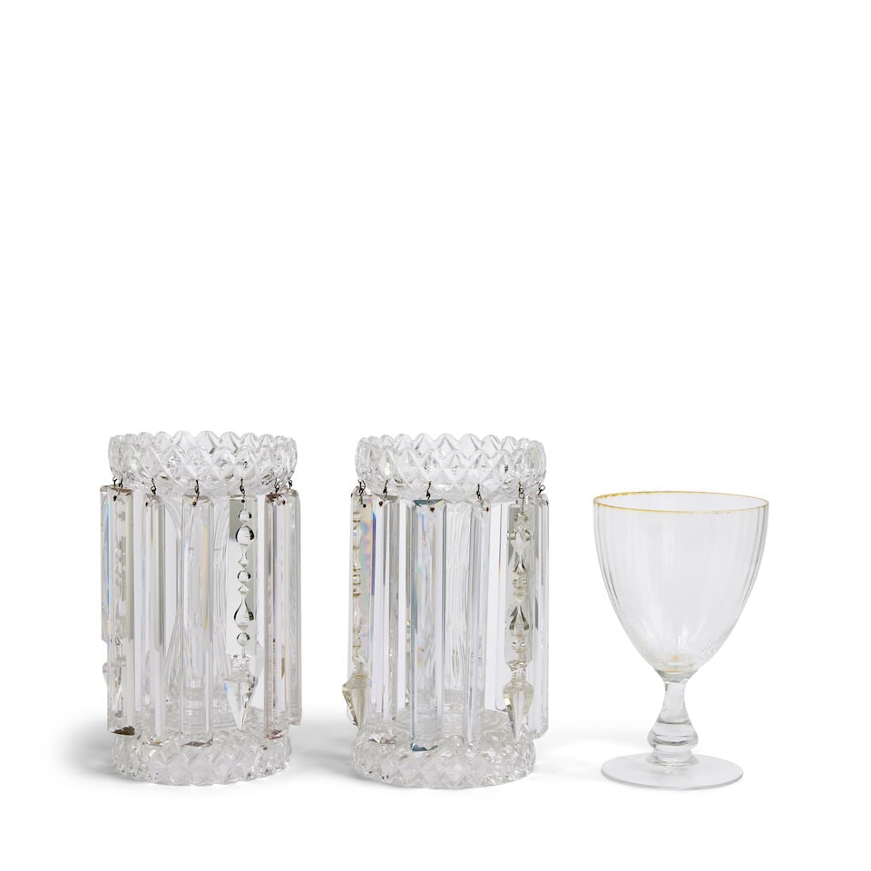 Two cut glass table lustres In the George III style (3) (1 of 1)