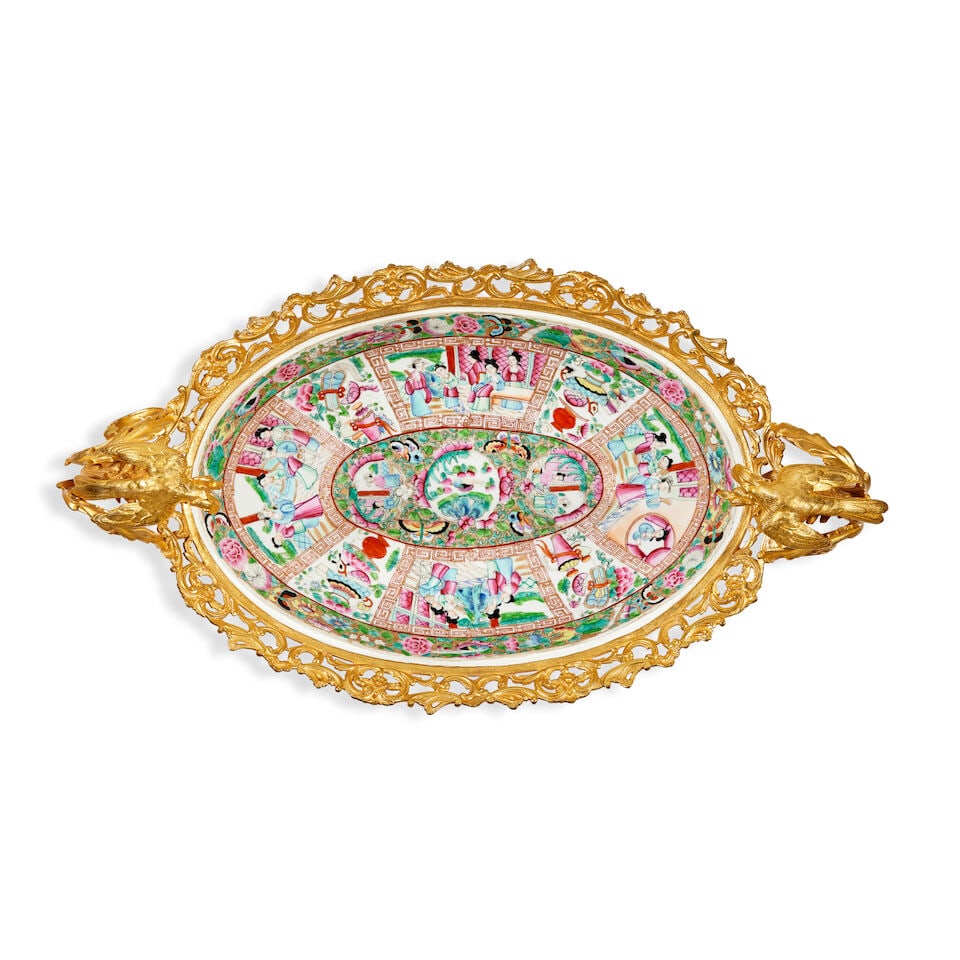A gilt bronze mounted Chinese export porcelain footed bowl In the Louis XV style, the porcelain ... - 2