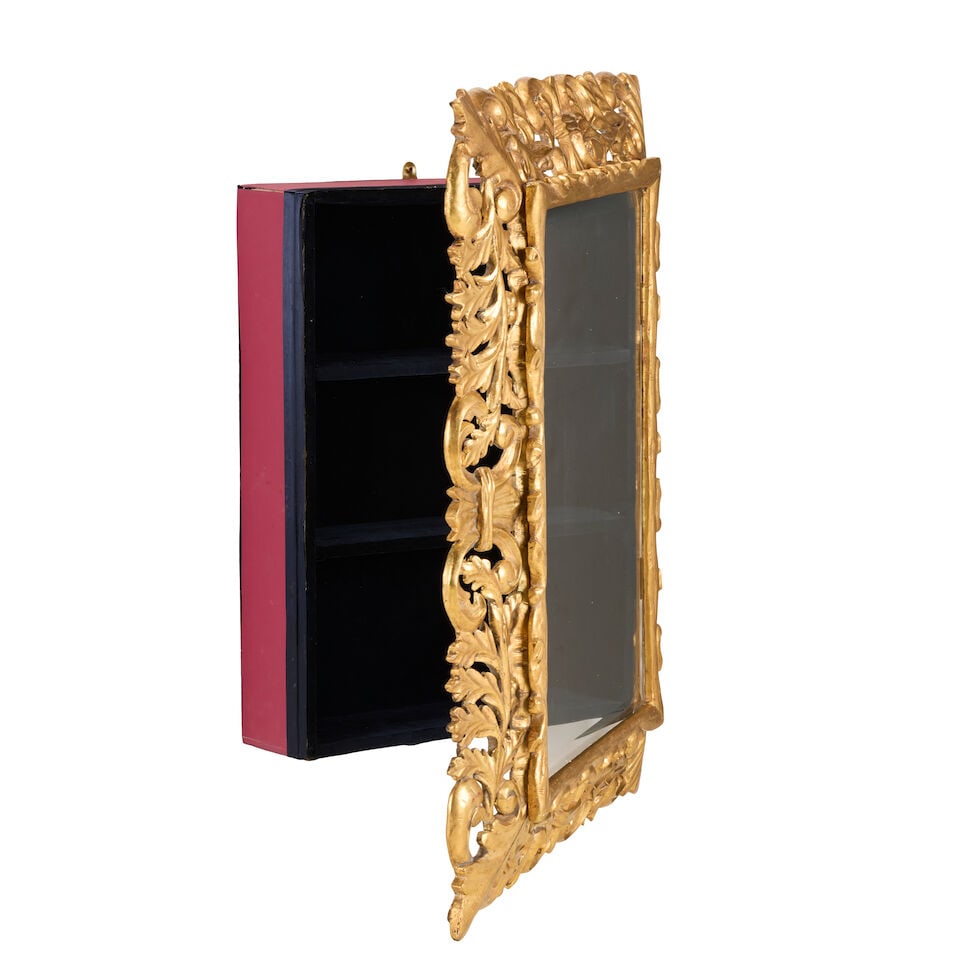A carved giltwood wall mounted display cabinet Late 19th century and later - 2