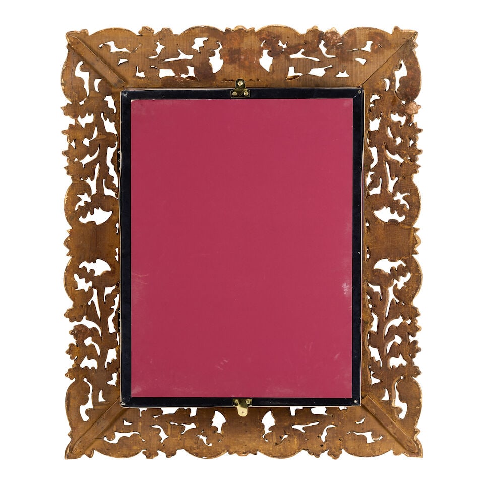 A carved giltwood wall mounted display cabinet Late 19th century and later - 3