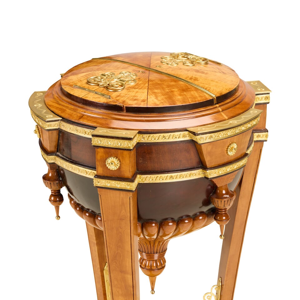 A Northern European satinwood and gilt brass mounted worktableMid-19th century and later - 2
