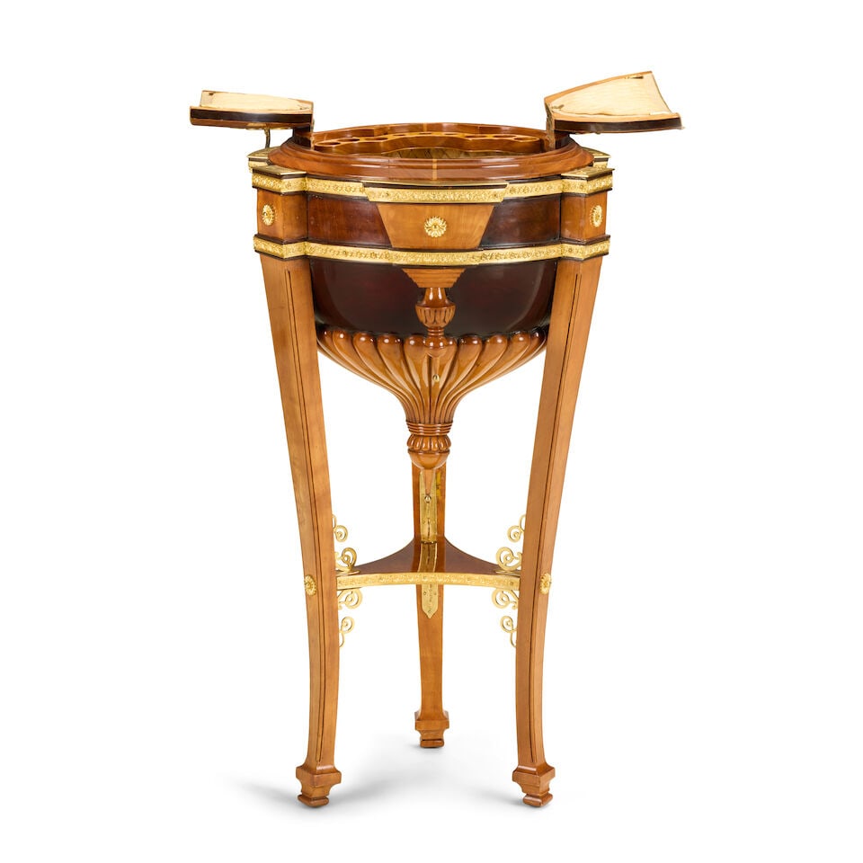 A Northern European satinwood and gilt brass mounted worktableMid-19th century and later - 5
