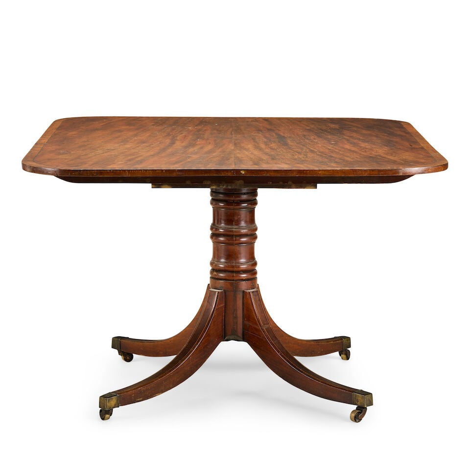 A Regency mahogany and satinwood crossbanded breakfast tableEarly 19th century (1 of 2)