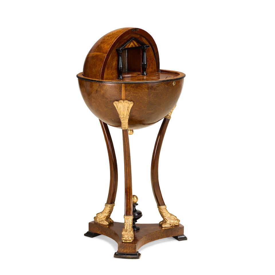 A burr walnut, ebonised, purplewood and parcel gilt worktableIn the Viennese Biedermeier style - 2