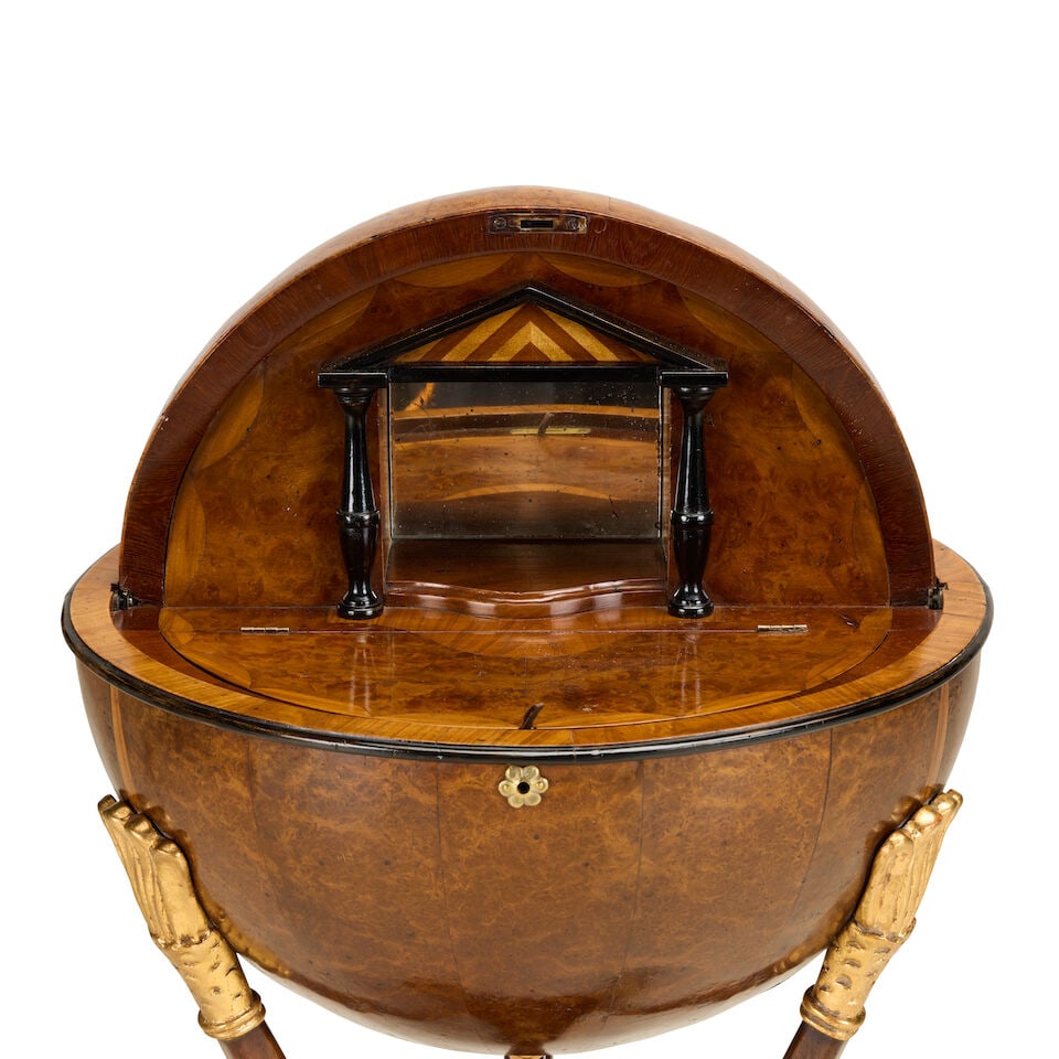 A burr walnut, ebonised, purplewood and parcel gilt worktableIn the Viennese Biedermeier style - 3