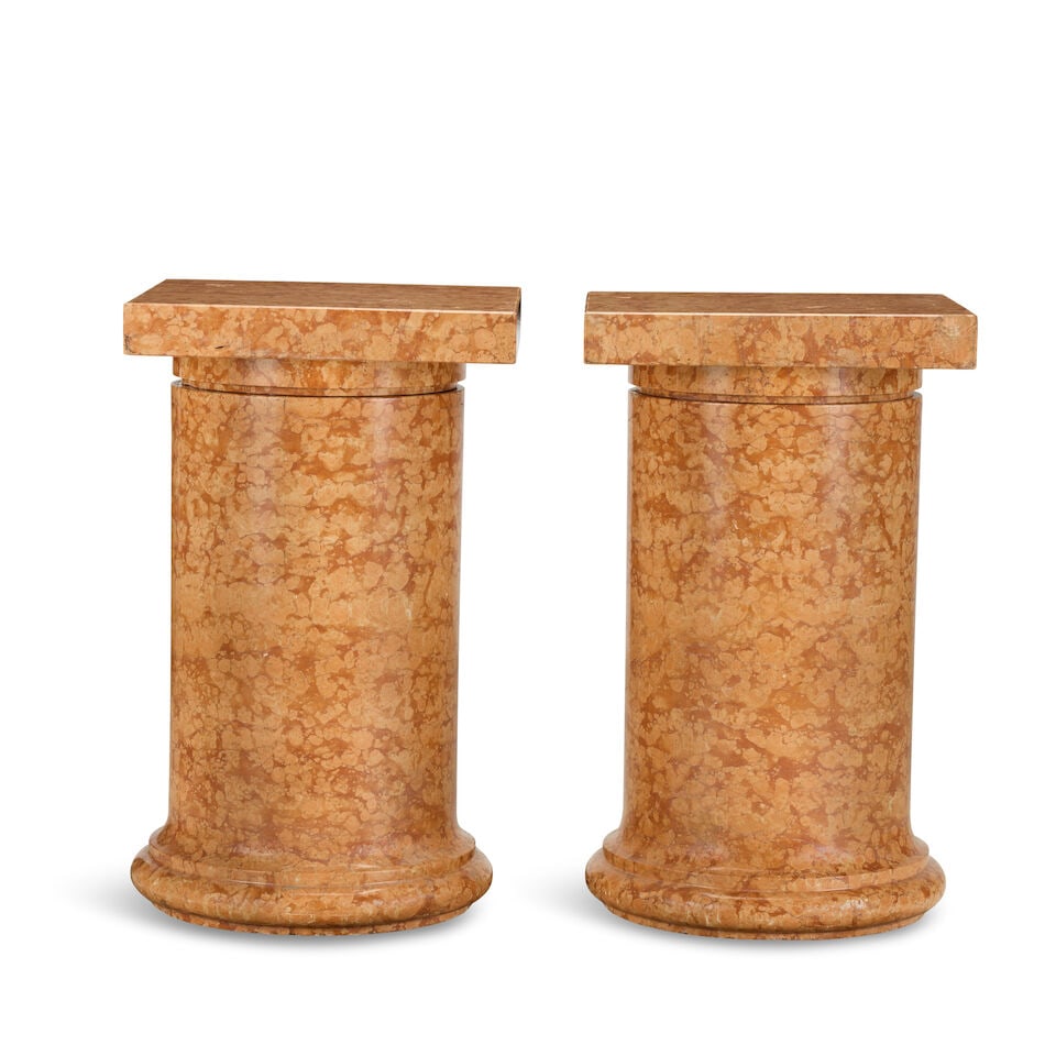 A pair of Rossa Verona marble pedestals20th century (2) (1 of 4)