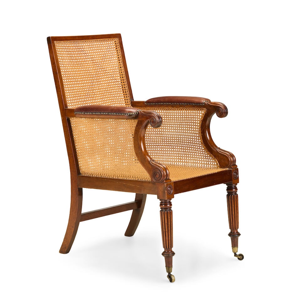 A William IV mahogany and caned library bergèreSecond quarter 19th century - 3