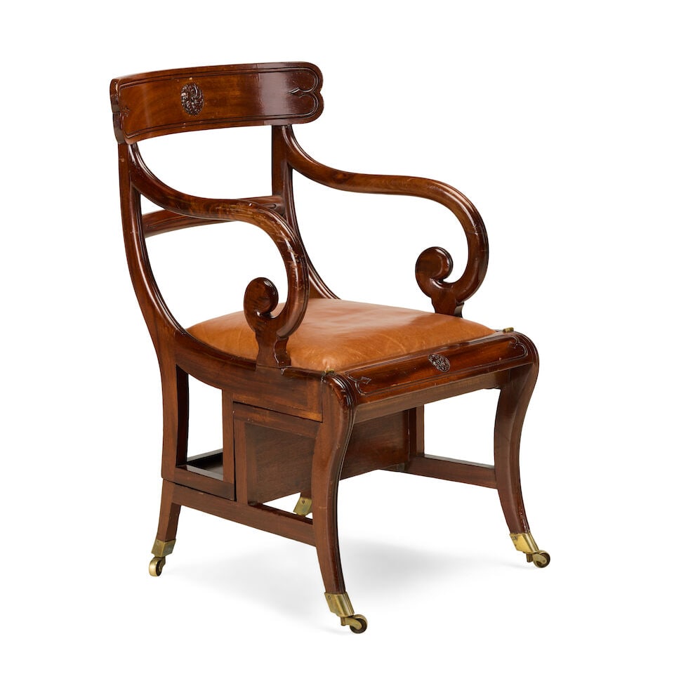 A Regency and later mahogany metamorphic library chair19th century and later in the manner of Mo... - 2
