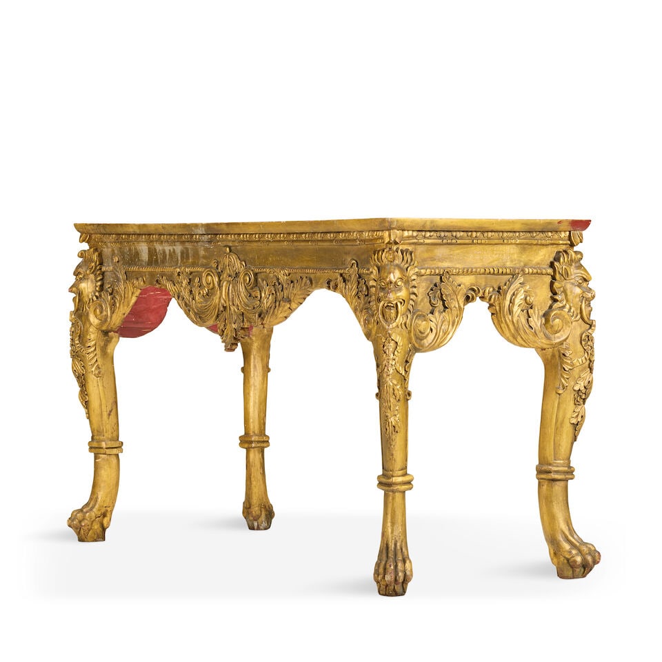 A carved giltwood side tableEarly 20th century, in the Irish George II style (1 of 4)