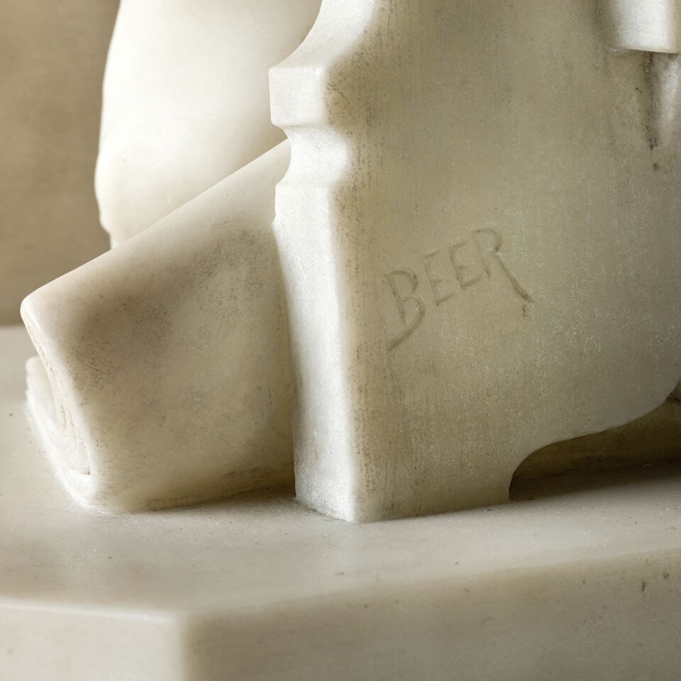 Friedrich Beer (1846-1912): a late 19th century white marble figure of a seated boy - 5