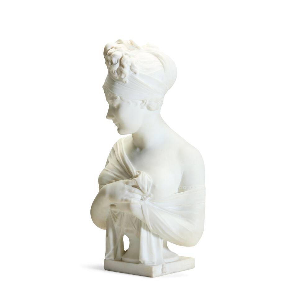 After Jean-Antoine Houdon (1741-1828): a marble bust of Juliette Recamier - 4