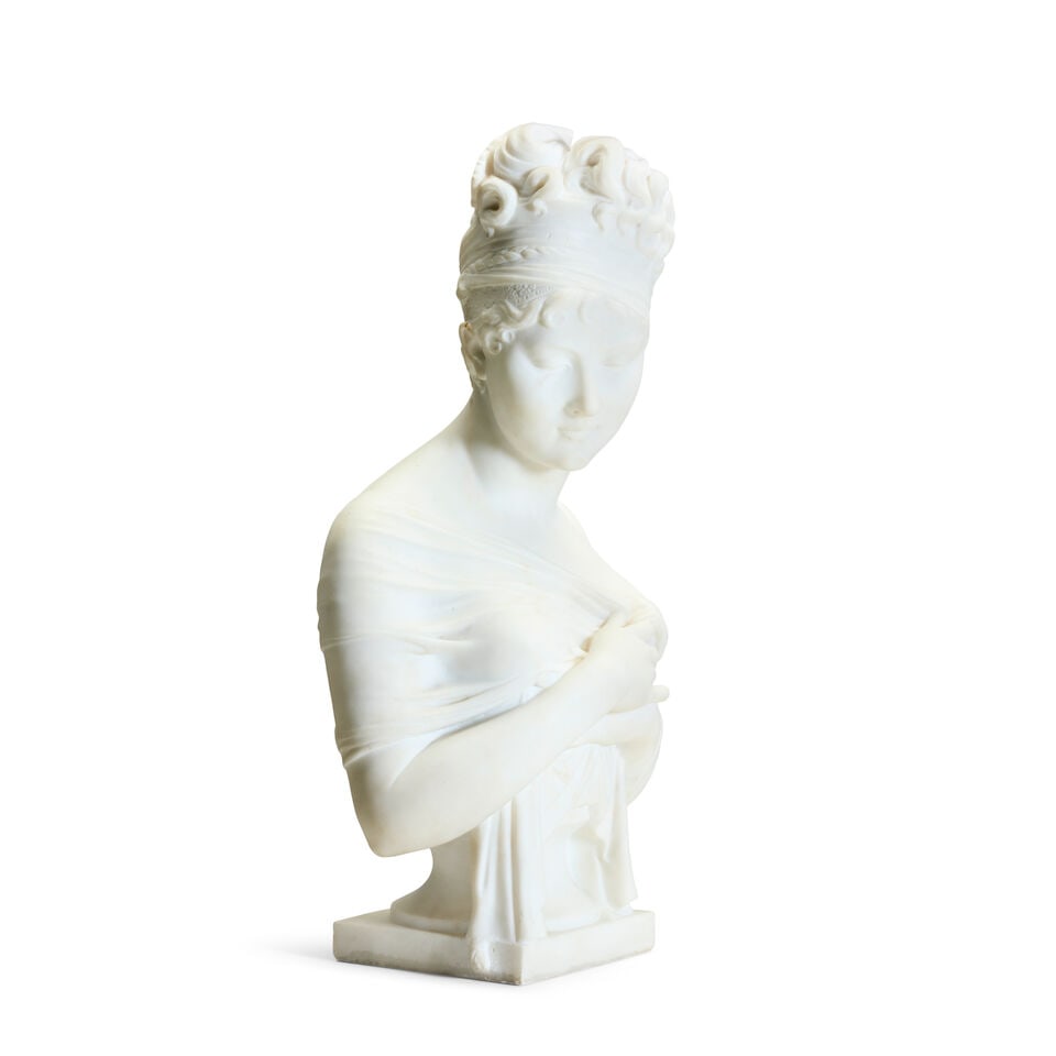 After Jean-Antoine Houdon (1741-1828): a marble bust of Juliette Recamier - 5