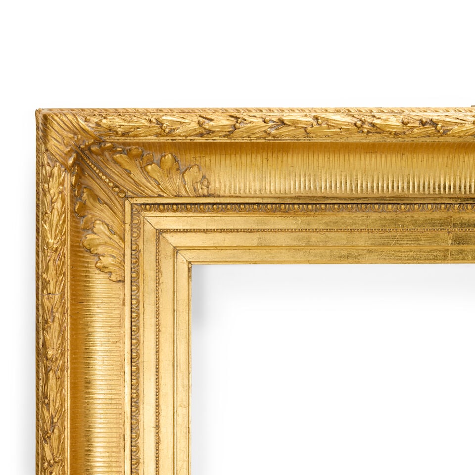 A very large giltwood and gesso frame 19th century - 4