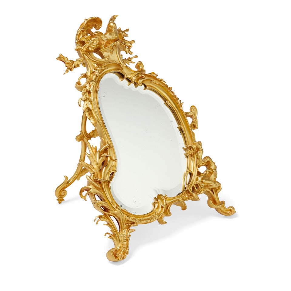 A French gilt bronze dressing table mirror in the manner of Léon Messagé Late 19th/ ea... (1 of 1)