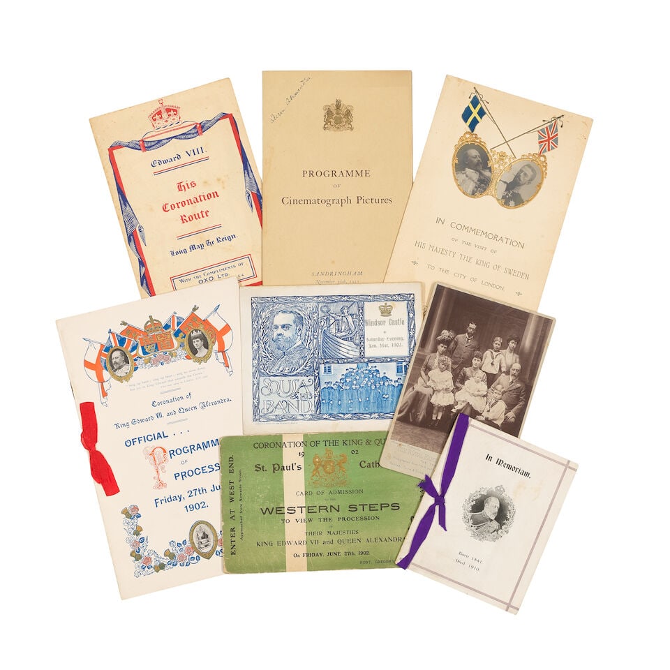 MEMORABILIA - EDWARD VII, GEORGE V AND EDWARD VIII Group of memorabilia, printed ephemera and p... (1 of 2)