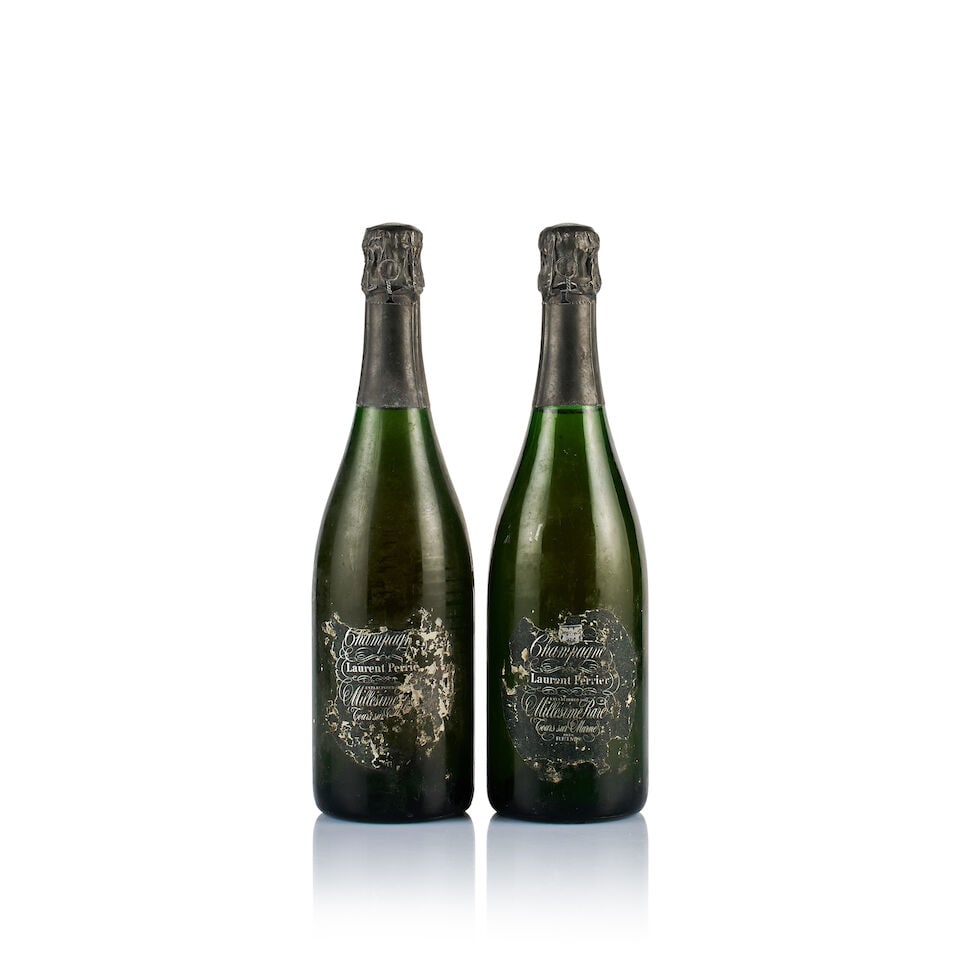 Champagne Laurent Perrier, Millésime Rare (2 x 750ml): Champagne Laurent Perrier, Millésime Rare (2 x 750ml) Region: Champagne Fill Level: 2x under 1cm inverted Capsule: 2x bin-soiled foils Cork: ok Label: all bin-soiled, 1x torn, 1x torn and