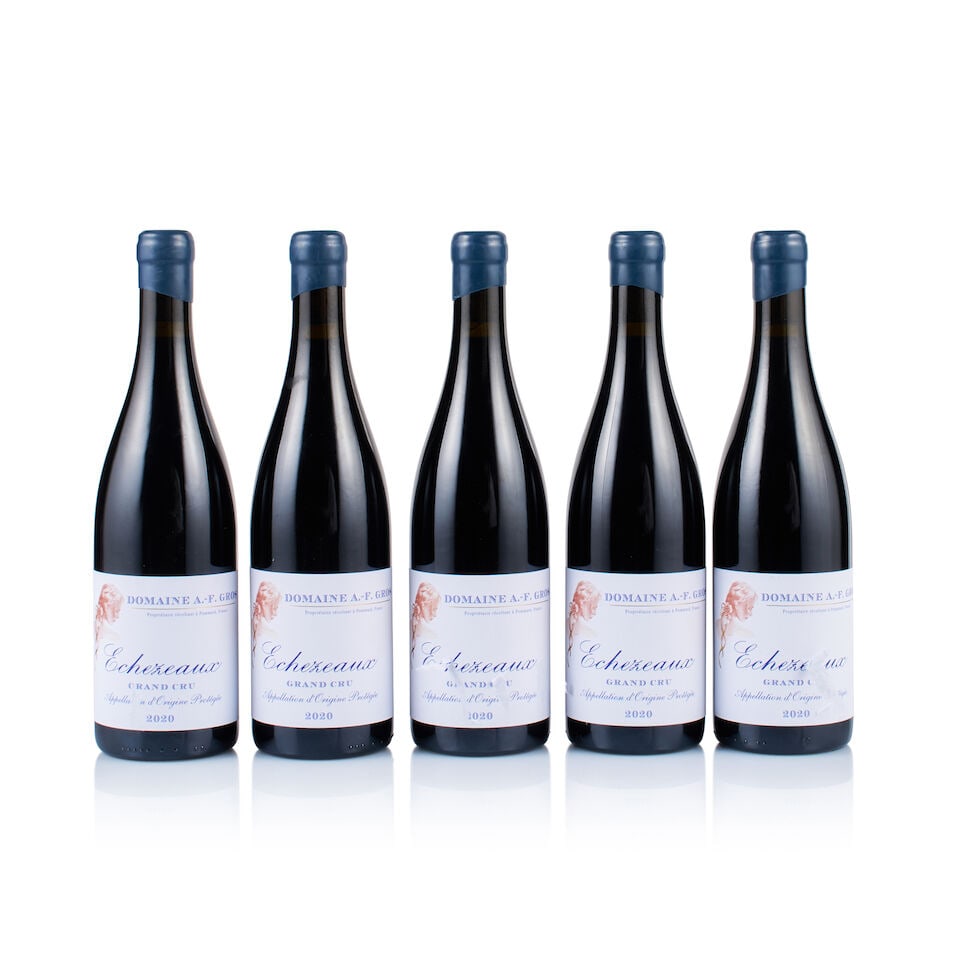 Domaine A.-F. Gros, Echézeaux Grand Cru, 2020 (5 x 750ml): Domaine A.-F. Gros, Echézeaux Grand Cru, 2020 (5 x 750ml) Region: Burgundy Fill Level: good Capsule: blue wax - ok Cork: ok Label: 4x scratched, 1x excellent appearance Packaging: neutral carton 