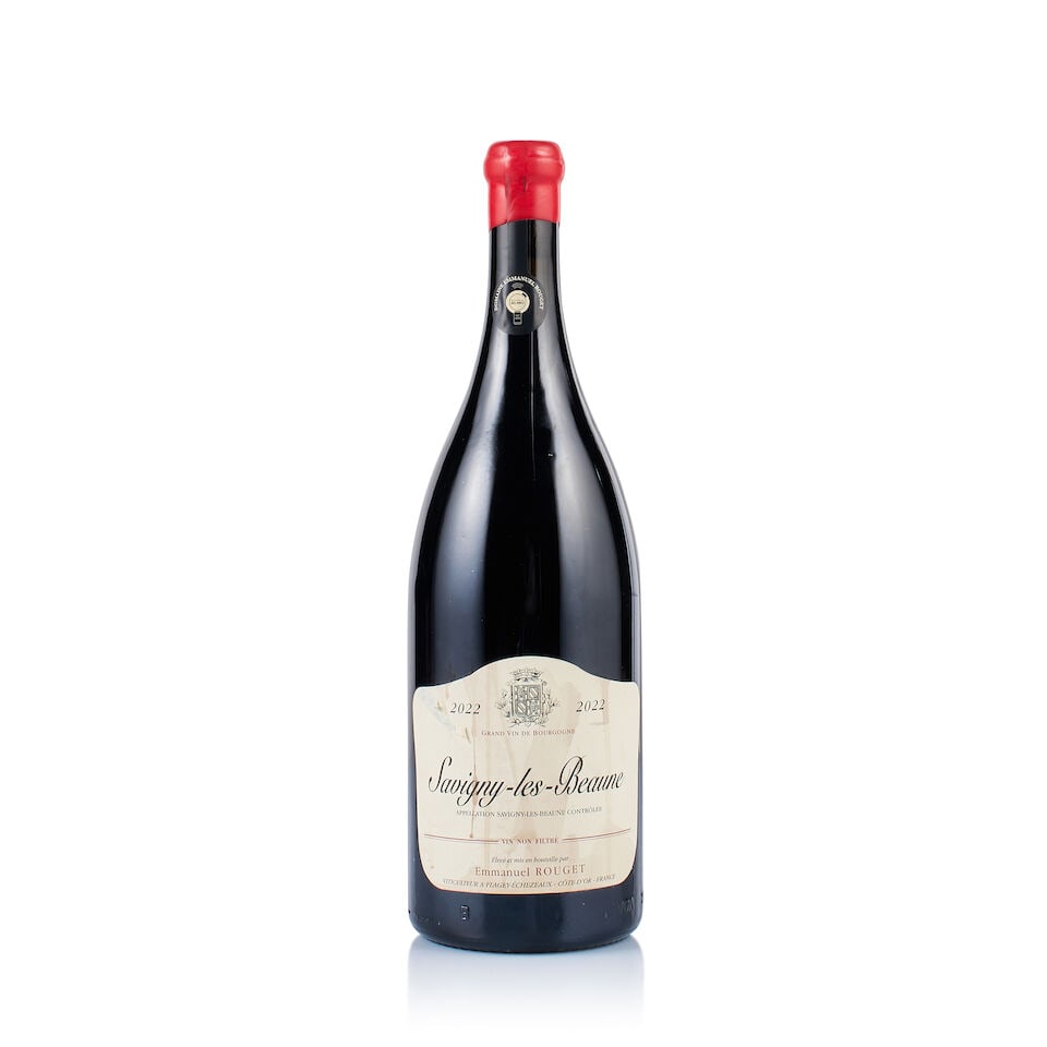 Emmanuel Rouget, Savigny-lès-Beaune Red, 2022 (1 x Magnum): Emmanuel Rouget, Savigny-lès-Beaune Red, 2022 (1 x Magnum) Region: Burgundy Fill Level: excellent Capsule: red wax, ok Cork: ok Label: scratched, with old signs of seepage from another bottle Pac