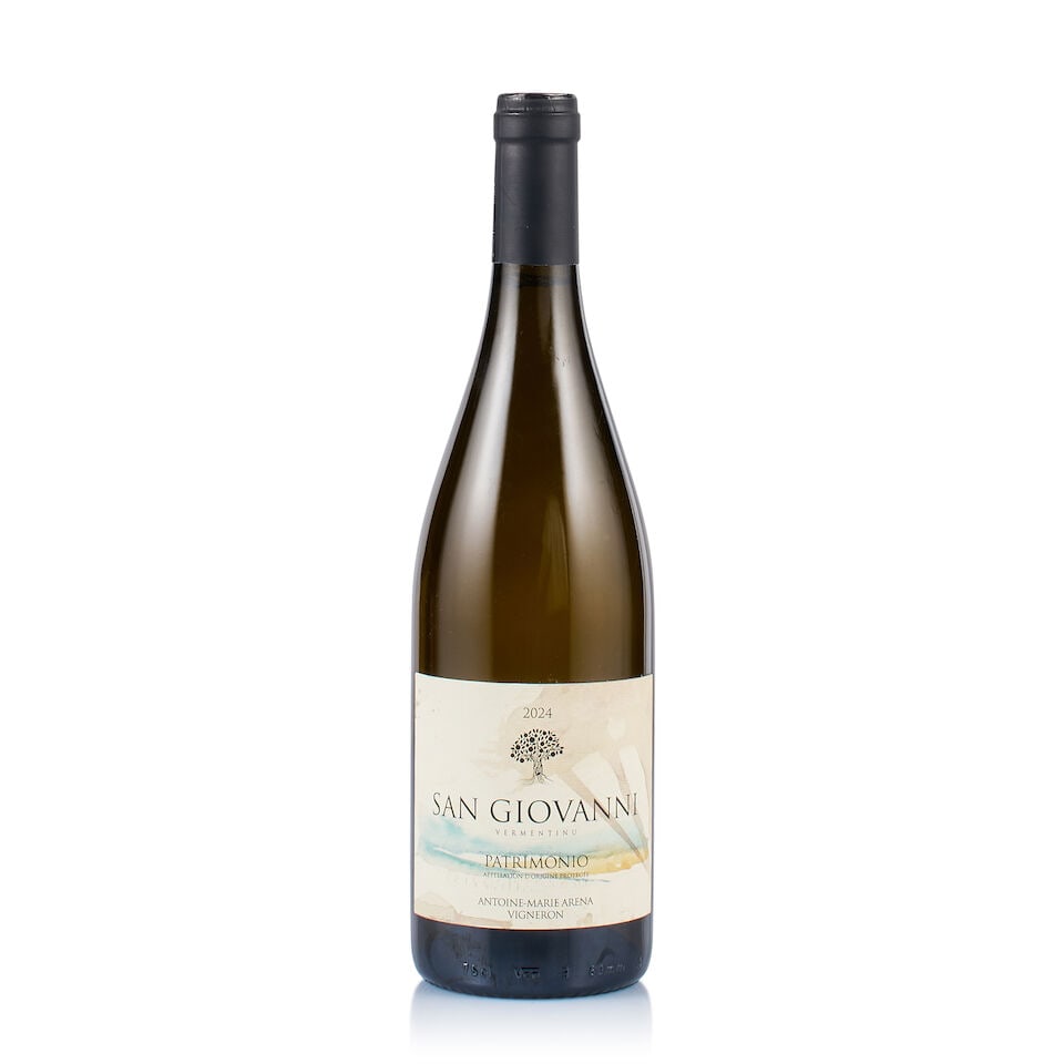 Antoine-Marie Arena, Patrimonio San Giovanni White, 2024 (1 x 750ml): Antoine-Marie Arena, Patrimonio San Giovanni White, 2024 (1 x 750ml) Region: Corsica Fill Level: excellent Capsule: ok Cork: slightly depressed Label: stained and marked Packaging: neutral carton Misc
