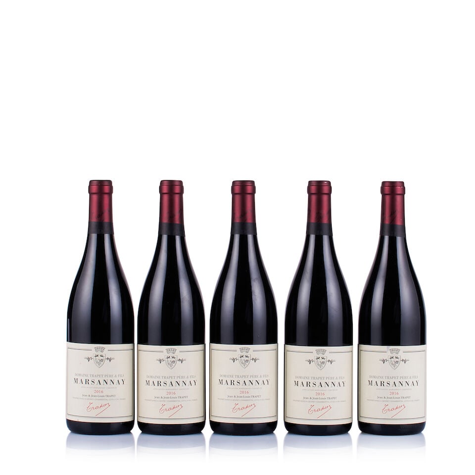 Domaine Trapet Père & Fils, Marsannay Red, 2016 (5 x 750ml): Domaine Trapet Père & Fils, Marsannay Red, 2016 (5 x 750ml) Region: Burgundy Fill Level: excellent Capsule: ok Cork: ok Label: 5x good appearance Packaging: neutral carton Lot to be sold without