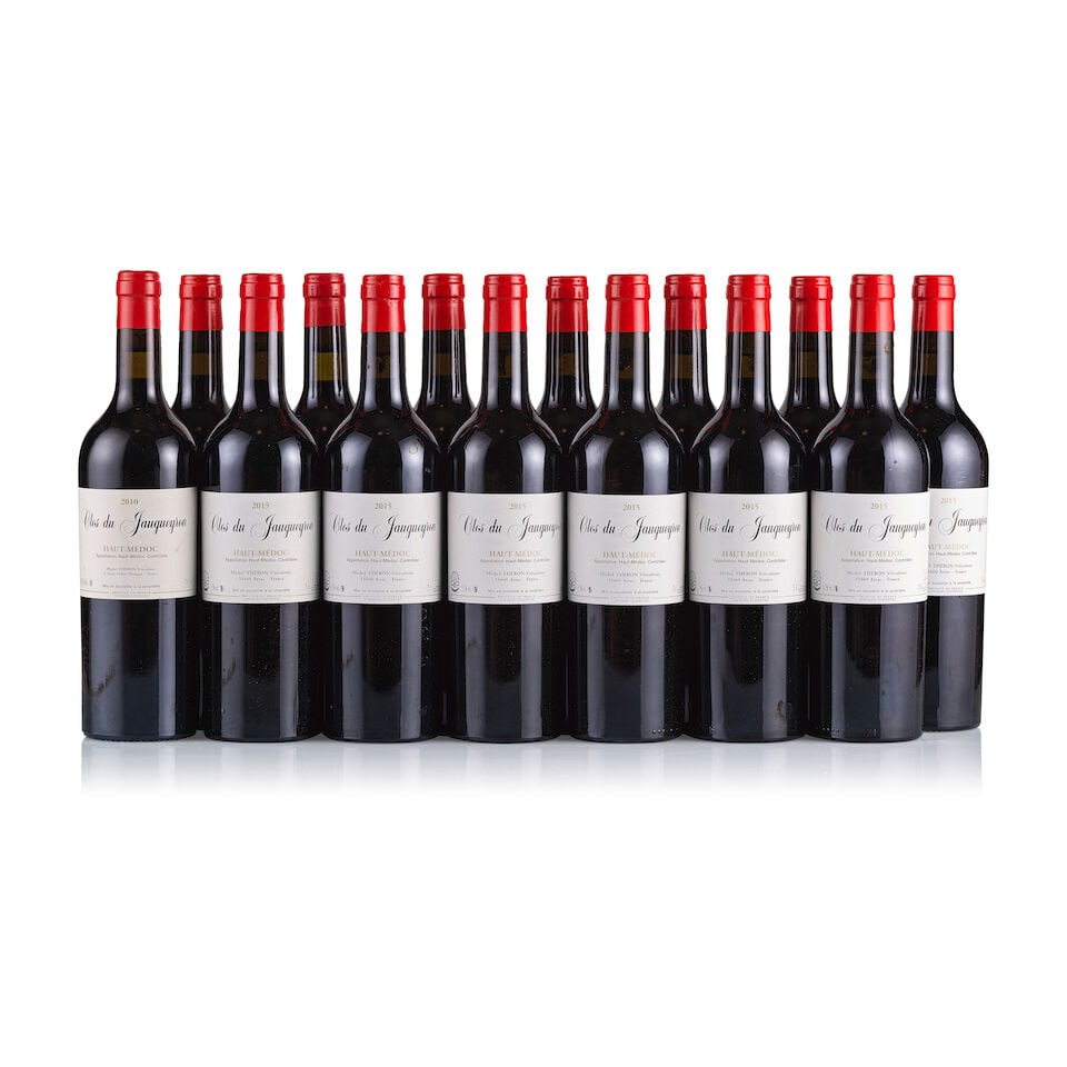 Mixed Lot of Clos du Jaugueyron, 2008, 2010 & 2015 (14 x 750ml): Clos du Jaugueyron, Haut-Médoc, 2008 (1 x 750ml) Region: Bordeaux Fill Level: into neck Capsule: ok Cork: ok Label: very slightly marked Packaging: neutral carton Clos du Jaugueyron,