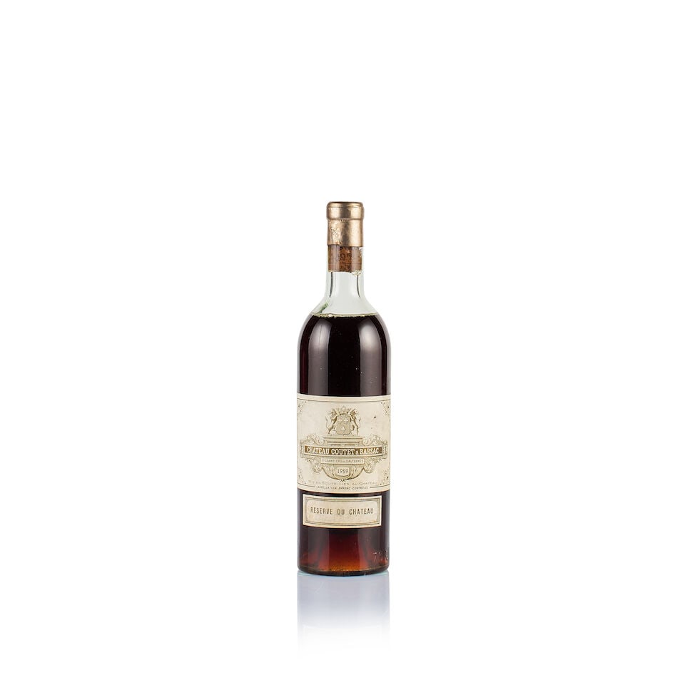 Château Coutet, Barsac, 1959 (1 x 750ml): Château Coutet, Barsac, 1959 (1 x 750ml) Region: Sauternes Fill Level: mid shoulder Capsule: ok Cork: ok Label: bin-soiled and stained Packaging: neutral carton This lot is subject to the followi