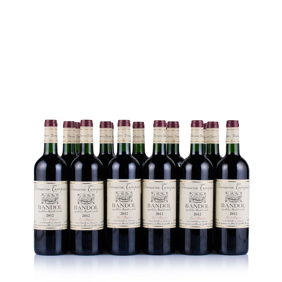 Domaine Tempier, Bandol, La Migoua, 2012 (15 x 750ml): Domaine Tempier, Bandol, La Migoua, 2012 (15 x 750ml) Region: Provence Fill Level: into neck Capsule: ok Cork: ok Label: 3x stained, 2x lightly damp-affected, 10x good appearance Packaging: 2x