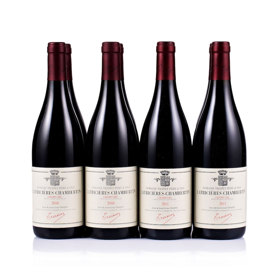Domaine Trapet Père & Fils, Latricières-Chambertin Grand Cru, 2010 & 2011 (8 x 750ml): Domaine Trapet Père & Fils, Latricières-Chambertin Grand Cru, 2010 (4 x 750ml) Region: Burgundy Fill Level: excellent Capsule: ok Cork: ok Label: excellent appearance Packaging: original car