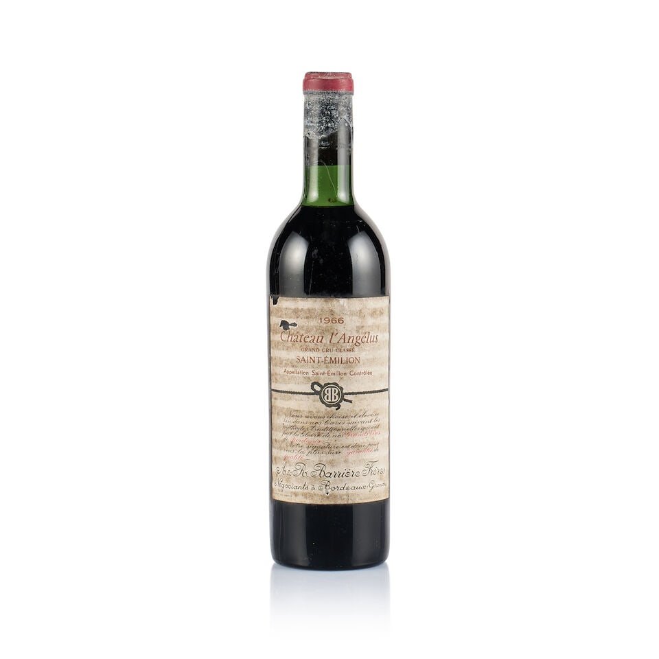 Château L'Angélus, Saint-Emilion Grand Cru, Mise A & R. Barrière Frères, 196...: Château L'Angélus, Saint-Emilion Grand Cru, Mise A & R. Barrière Frères, 1966 (1 x 750ml) Region: Bordeaux Fill Level: top shoulder Capsule: corroded and scratched Cork: ok Label: 