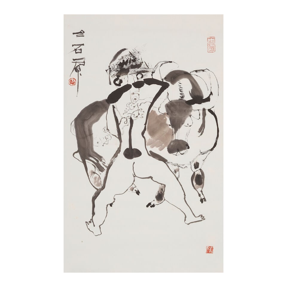 SHI HU (1942-2023) Three Figure Paintings, 2000 - 3