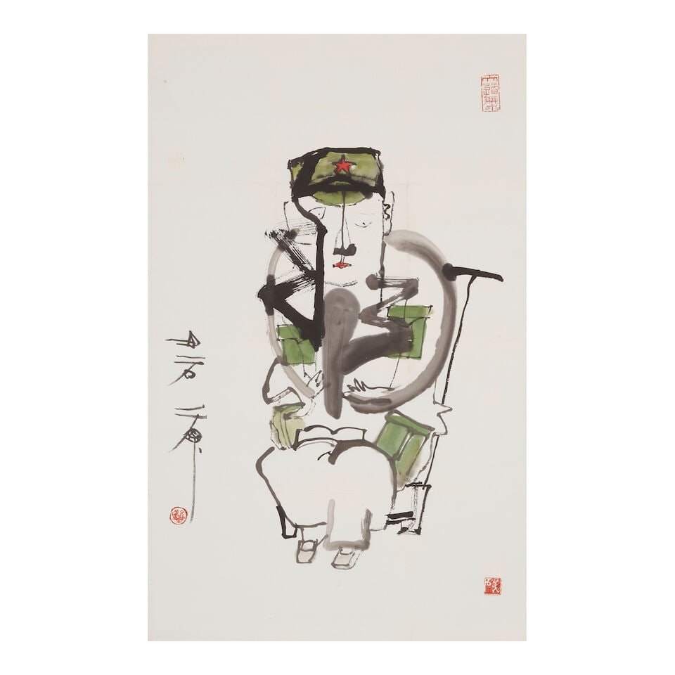 SHI HU (1942-2023) Three Figure Paintings, 2000 - 4