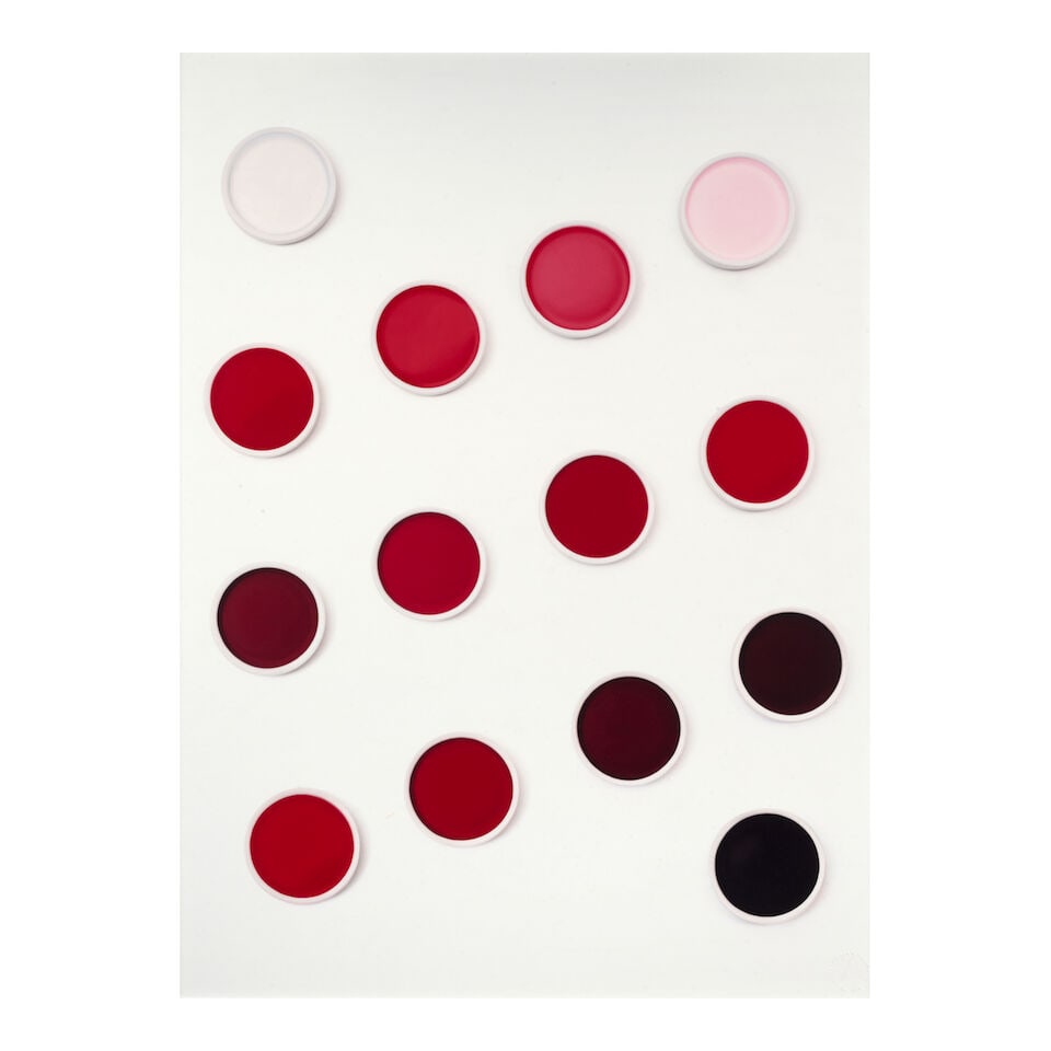 Sarah Charlesworth (1947-2013); Tints, Tones, and Shades (from 'Concrete Color');: Sarah Charlesworth (1947-2013) Tints, Tones, and Shades (from 'Concrete Color'), 2006 Laminated silver dye bleach print; the artist's blindstamp, initialed and dated in ink, on the image, framed to
