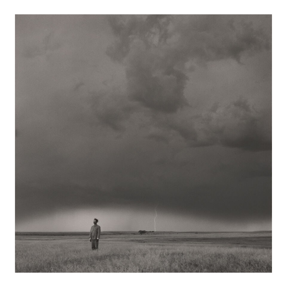 Tseng Kwong Chi (1950-1990); Lightning Field, South Dakota;: Tseng Kwong Chi (1950-1990) Lightning Field, South Dakota, c. 1986 Oversized gelatin silver print, printed posthumously in 1997; flush-mounted, the photographer's estate stamp, signed, titled, dated,