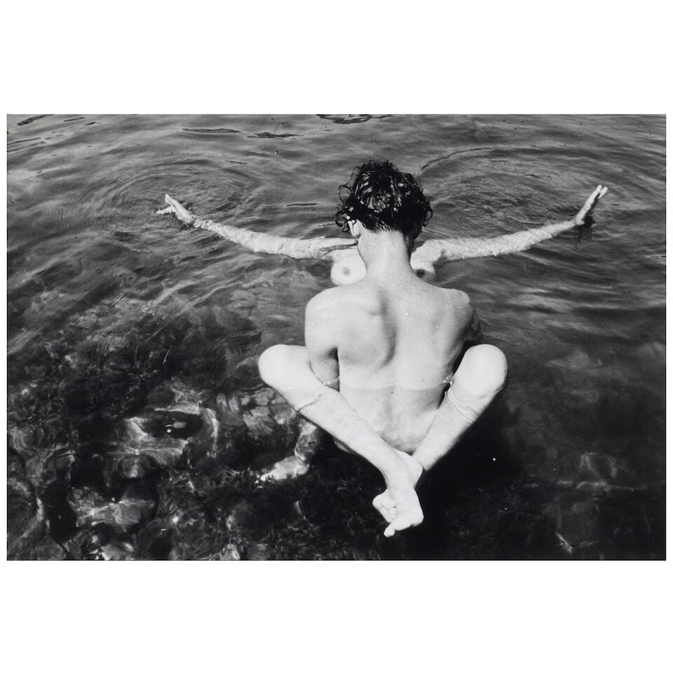 Henri Cartier-Bresson (1908-2004); Couple, Italy (André Pieyre de Mandiargues and Leonor Fi...: Henri Cartier-Bresson (1908-2004) Couple, Italy (André Pieyre de Mandiargues and Leonor Fini), 1933 Gelatin silver print, printed later; signed and inscribed 'For Bob's collection / avec my salut