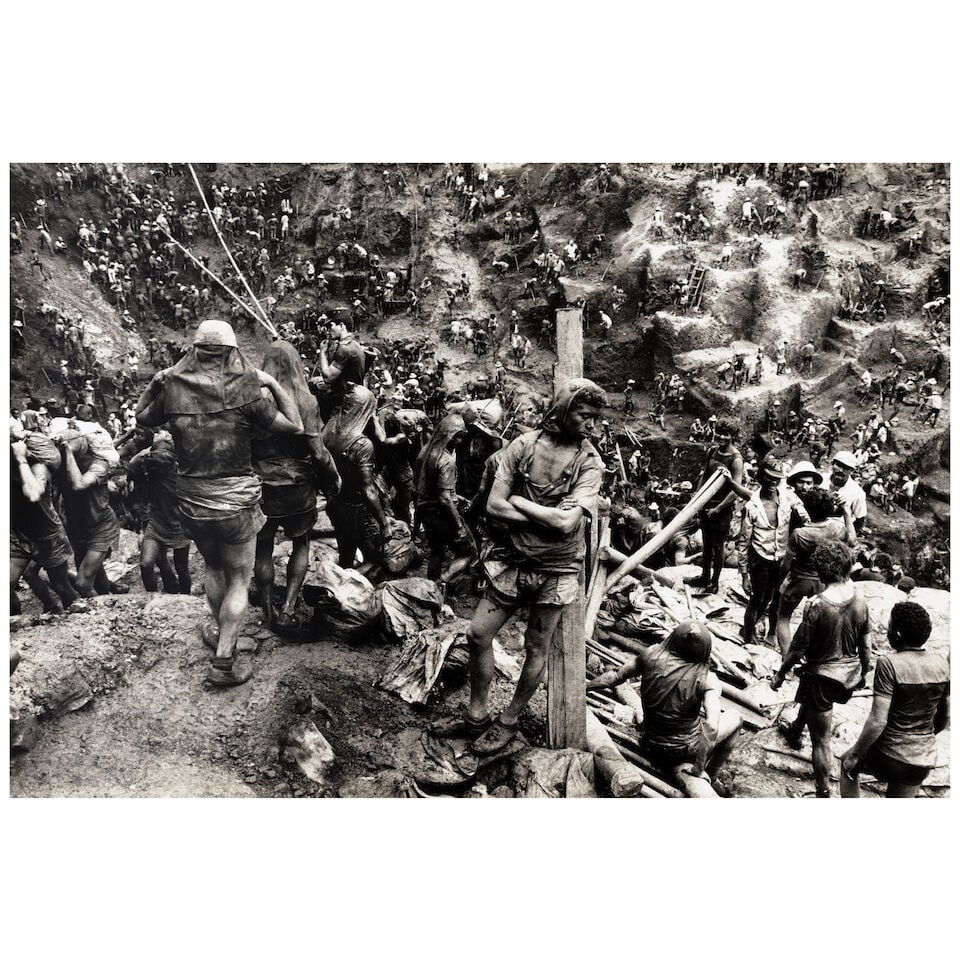 Sebastião Salgado (1944-2025); Serra Pelada, Gold Mine, Brazil;: Sebastião Salgado (1944-2025) Serra Pelada, Gold Mine, Brazil, 1986 Gelatin silver print, printed later; the photographer's blindstamp in the margin, signed, dated, and annotated 'Brasil' in