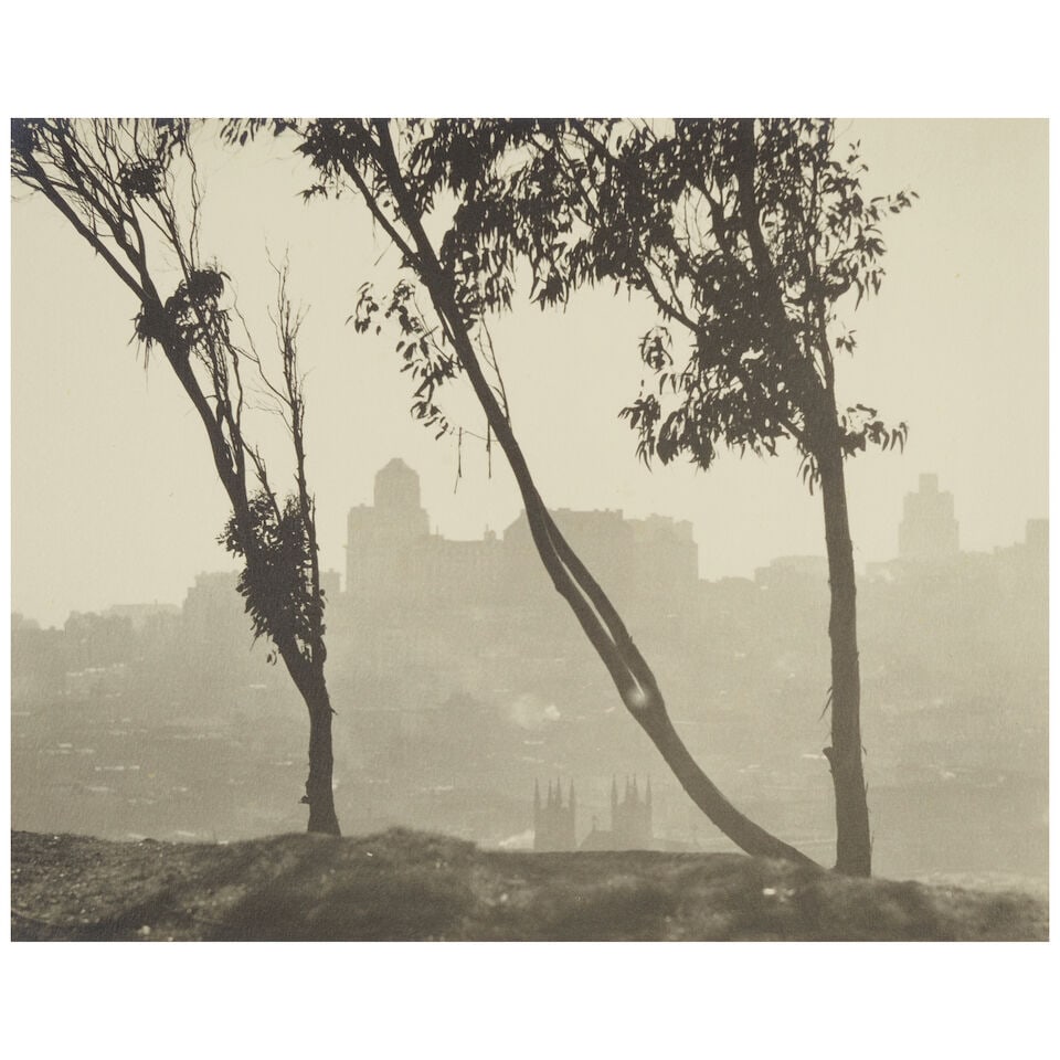 William Edward Dassonville (1879-1957); San Francisco from Telegraph Hill;: William Edward Dassonville (1879-1957) San Francisco from Telegraph Hill, c. 1920s Gelatin silver print on Dassonville Charcoal Black paper; the photographer's estate stamp on the reverse. 8 x 10 in.
