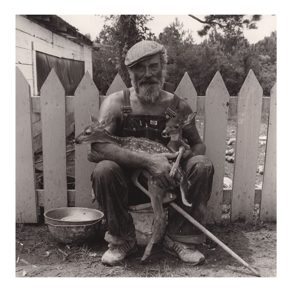 Keith Carter (born 1948); 'Jack Witt';: Keith Carter (born 1948) 'Jack Witt', 1988 Gelatin silver print; signed in pencil in the margin, titled and dated in pencil on the reverse, framed. 15 x 15 in. (38.1 x 38.1 cm.) sheet 19 7/8 x 16 in. 