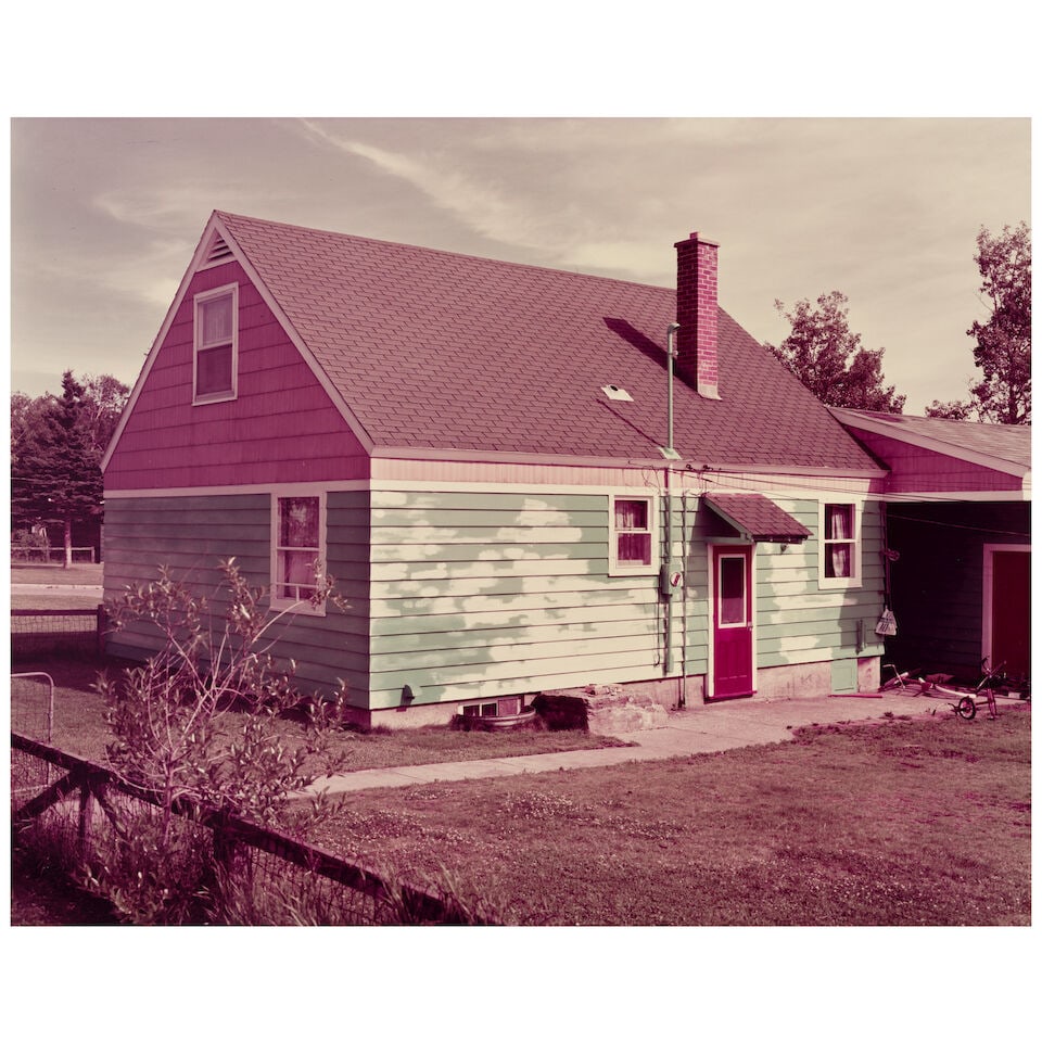 Stephen Shore (Born 1947); 'MacDonald Ave., Terrace Bay, Ontario, 8/14/74';: Stephen Shore (Born 1947) 'MacDonald Ave., Terrace Bay, Ontario, 8/14/74', 1974 Chromogenic print, printed 1975; signed, titled, and dated in ink on the reverse. 12 x 15 1/4 in. (30.5 x 38.7