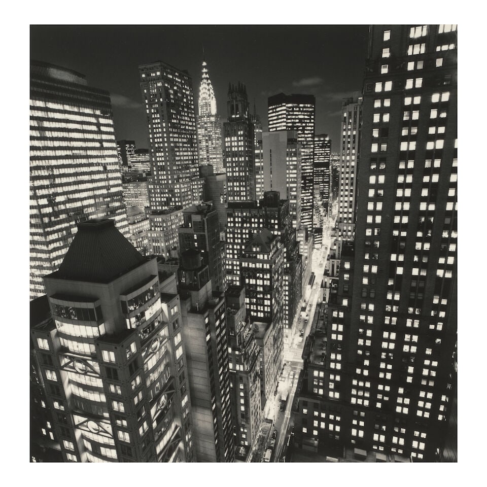 Michael Kenna (born 1953); 'East Fortieth Street, New York, USA';: Michael Kenna (born 1953) 'East Fortieth Street, New York, USA', 2006 Sepia-toned gelatin silver print, printed 2007; mounted, signed, dated, and editioned '2/45' in pencil on the mount, the photograp