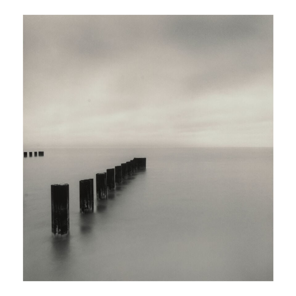 Michael Kenna (born 1953); 'Lake Michigan Morning, Chicago, USA';: Michael Kenna (born 1953) 'Lake Michigan Morning, Chicago, USA', 2001 Sepia-toned gelatin silver print; mounted, signed, dated, and editioned '17/45' in pencil on the mount, the photographer's copyrig