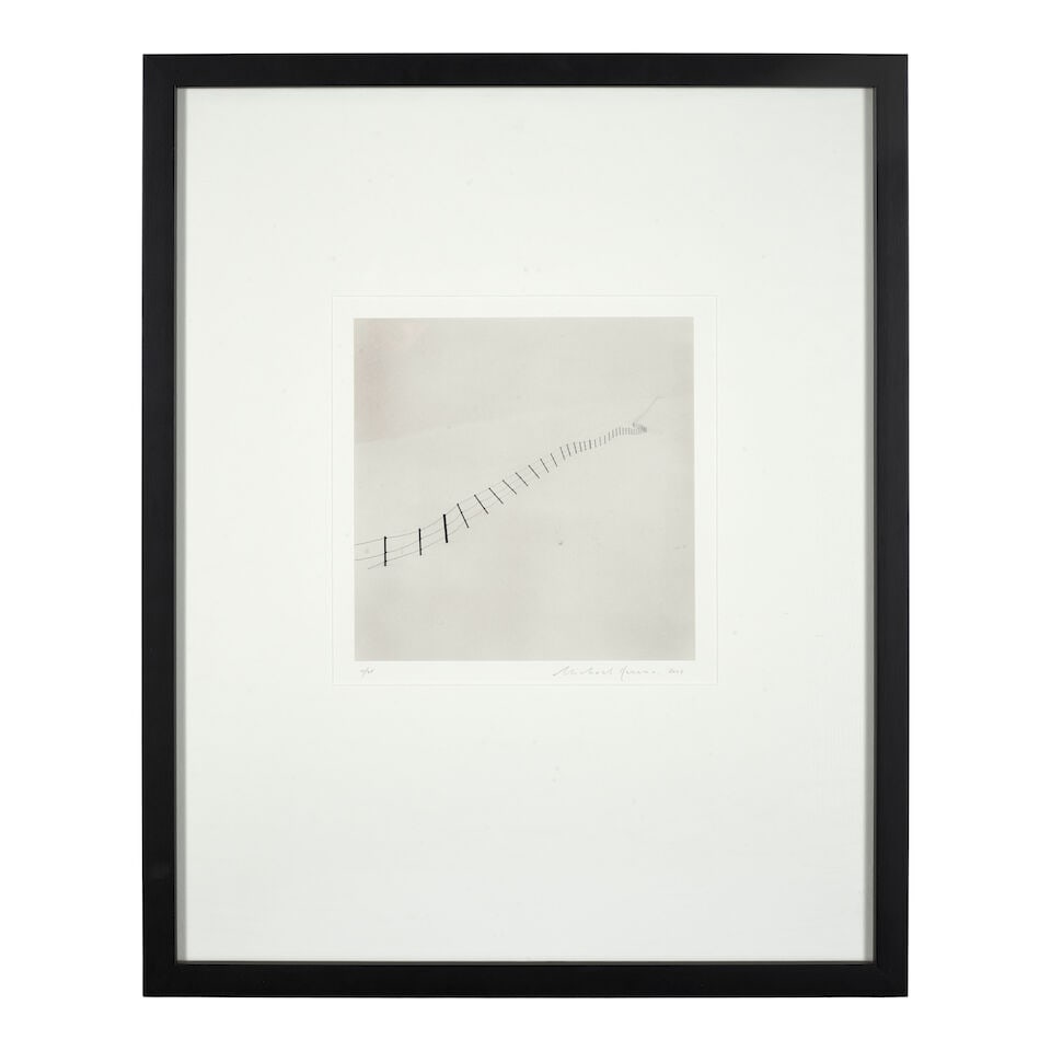 Michael Kenna (born 1953); 'Hillside Fence, Study 4, Teshikaga, Hokkaido, Japan'; - 2