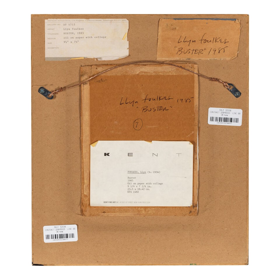 LLYN FOULKES (AMERICAN, 1934-2025) Buster 9 1/4 x 7 1/4in; 14 3/4 x 12 3/4in framed (dated 1985) - 2