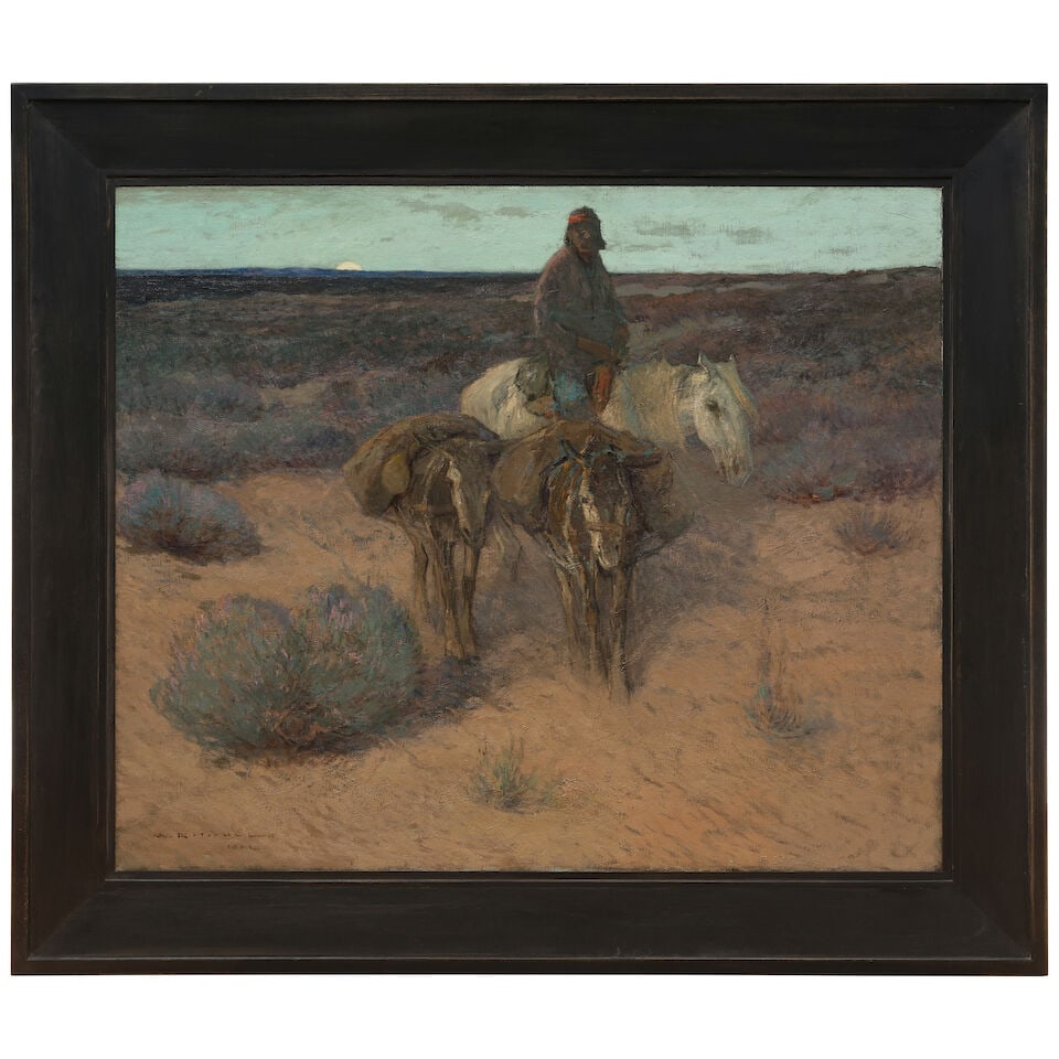 WILLIAM FREDERICK RITSCHEL (AMERICAN, 1864-1949) Desert Wanderer, Navajo 47 5/8 x 58inframed 62 ... - 3