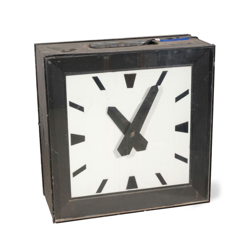 A LARGE TRAIN STATION TWO-SIDED CLOCK20th century - 2