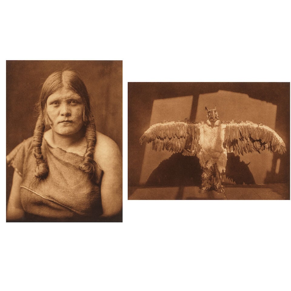 EDWARD S. CURTIS (AMERICAN, 1868-1952); Selected Images ('Qúnhulahl-Qágyuhl' and 'A Ho...: EDWARD S. CURTIS (AMERICAN, 1868-1952) Selected Images ('Qúnhulahl-Qágyuhl' and 'A Hopi Woman'), 1905/1914 Two photogravures, respectively printed 1914 and 1922; each with letterpress title 
