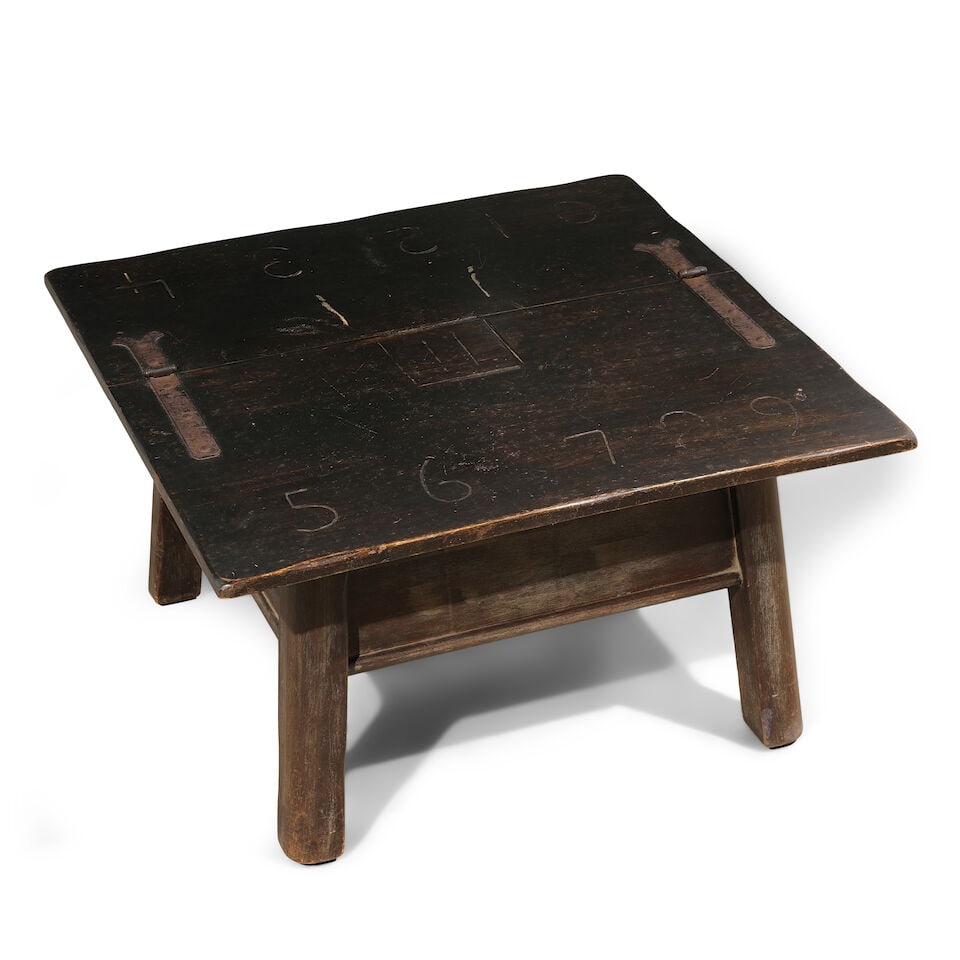 A MONTEREY STYLE IRON MOUNTED STAINED WOOD HINGED TOP SIDE TABLE - 3